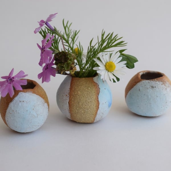 Three Tiny Pebble Vases