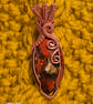 Brecciated Red jasper pendant in hand woven copper