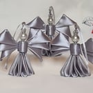 Gorgeous Silvery Ribbon Angels  - Set of 3