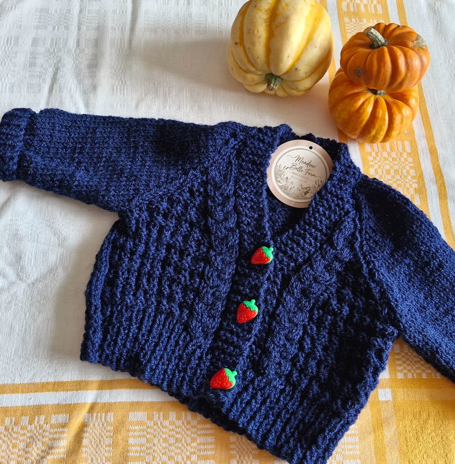 Autumnal Navy Blue Cardigan