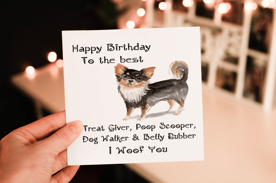 Chihuahua Dog Birthday Card, Dog Birthday Card