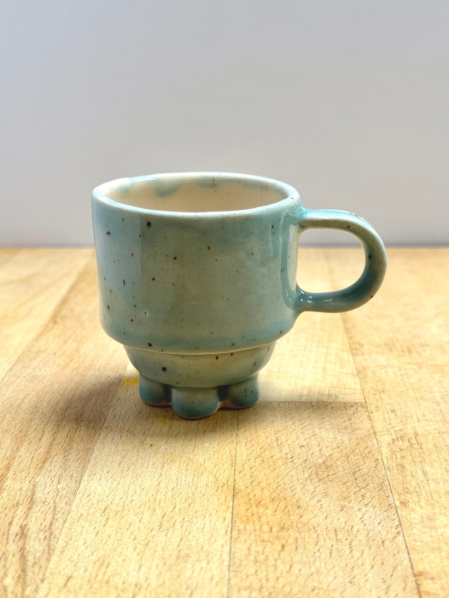 Stackable espresso cups - Larimar Blue Speckle