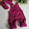 Baby Girl's Knitted Cable Rompers & Booties Set 0-6 months size