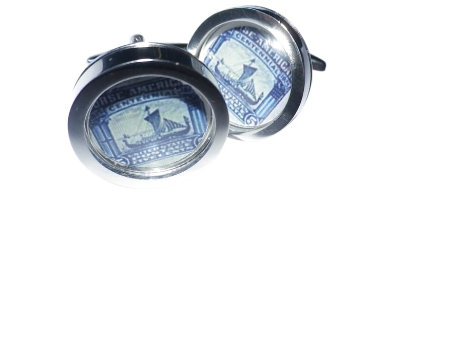 Norse Ship cufflinks, free shipping, gift wrapped, digital image, Ref 1432