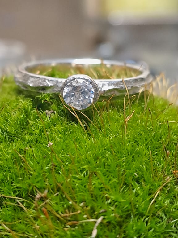  9ct white gold and diamond engagement ring