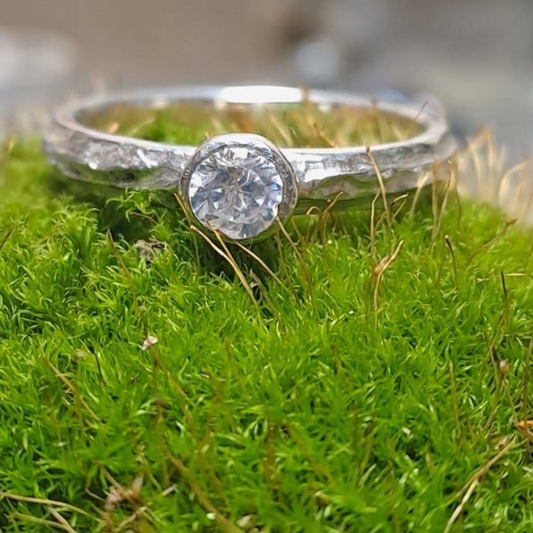  9ct white gold and diamond engagement ring