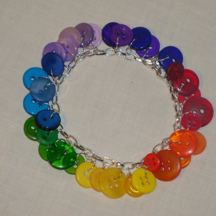 Rainbow Button Charm Bracelet