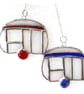 Caravan Suncatcher Stained Glass Mini Blue Camping  - Image 5