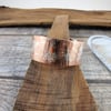 Copper Wide Hammered Cuff Bangle, 1 Wide Cuff Bracelet, Medium Fit