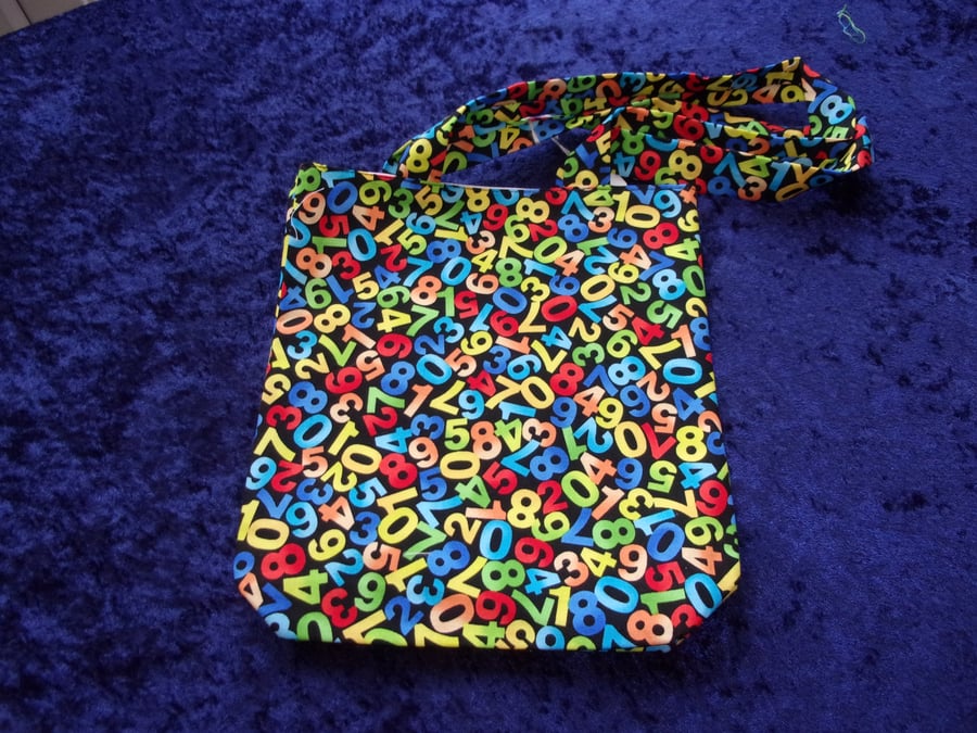 Multicoloured Numbers  Fabric Bag