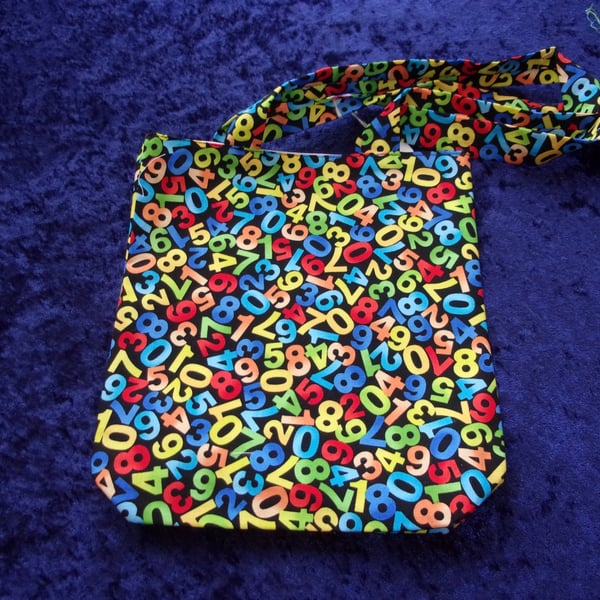 Multicoloured Numbers  Fabric Bag