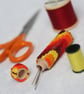Beaded Wooden Needlecase in Flames Bargello Pattern - Image 1