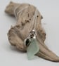 Sterling silver aqua sea glass necklace and coastal charm