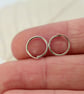Silver Sleeper Hoop Earring 9mm Tiny Overlap Helix Piercing Hoops - Image 6