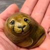 Seal painted rock sea life pebble art garden rock stone