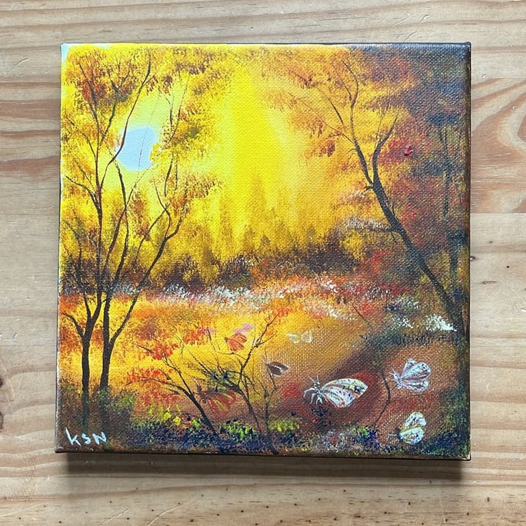 Autumn Sunbreak, Original Oil Painting 9" by 12" (23cm by 30cm)