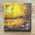 Autumn Sunbreak, Original Oil Painting 9" by 12" (23cm by 30cm)