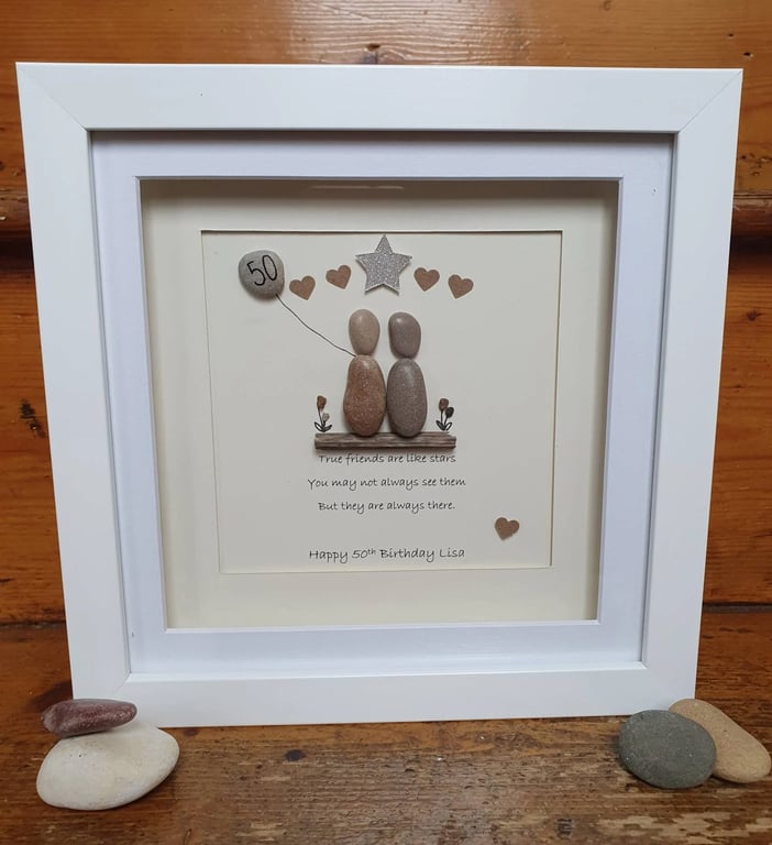 Personalised Birthday Pebble Picture 8"x8"
