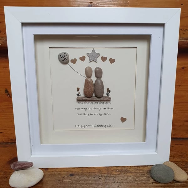 Personalised Birthday Pebble Picture 8"x8"