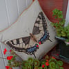 Butterfly cushion. Monarch butterfly design square cushion pillow.