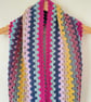 Multicoloured Crochet Infinity Scarf - Handmade - Granny Stripe - Image 7