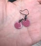 Raspberry enamel drop earrings. Sterling Silver upgrade available.  - Image 6