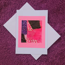 Handmade blank card glossy tissue paper design with lilac envelope