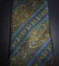 Green & blue paisley stripe silk madder , 8cm blade, free shipping, gift wrap B3 - Image 2