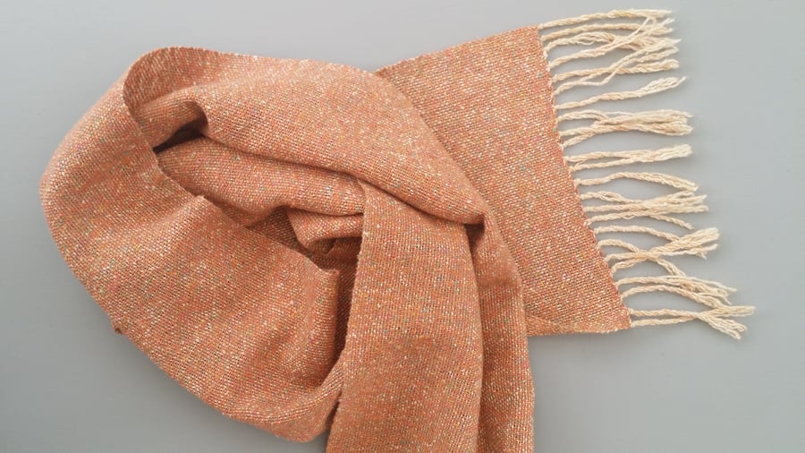 Hand Woven Scarf - Rust