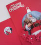 Christmas card. Handmade Christmas card. Santa. Bauble. Ref 479