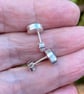 Opal and silver oval stud earrings - Image 4