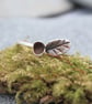 Dainty sterling silver leaf ring, botanical ring, nature jewellery - Image 1