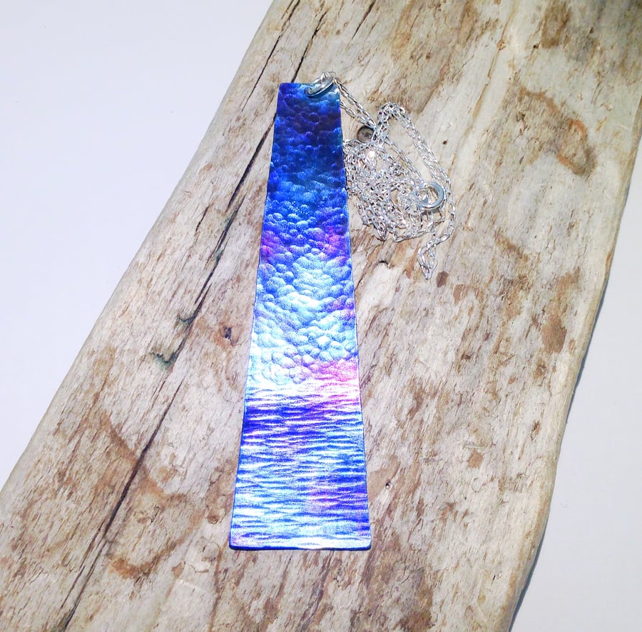  Handmade Coloured Titanium Long Pendant Necklace - UK Free Post