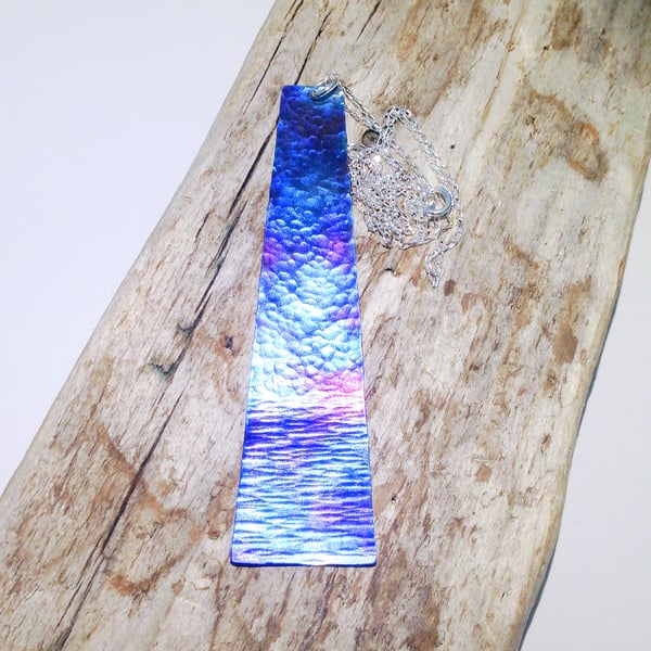  Handmade Coloured Titanium Long Pendant Necklace - UK Free Post