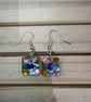 Handmade Square Resin Dangle Earrings with Coloured Stones Jewellery - Image 4