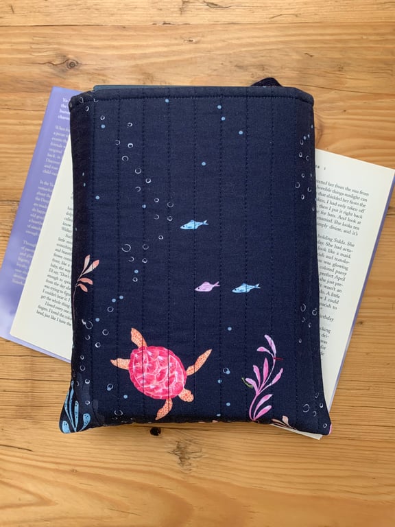 Under The Sea Quilted Fabric Book Sleeve - Hardback Size