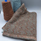 Lush two-tone textured lambswool scarf - Verdigris