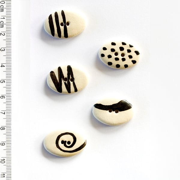 Geometric Oval Buttons, Handmade Designer Buttons,Statement Button,Stunning Gift