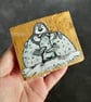 Hand Painted Reclaimed Mini Whisky Barrel Stave - Cute Penguins