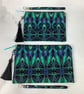 Turquoise patterned zip clutch bag wrist strap silky tassel & charm 2 options - Image 7