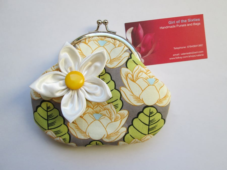 Amy Butler Lotus Flower Fabric Credit CardCoin Purse