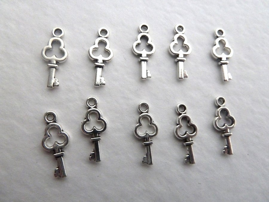SALE silver mini key charms