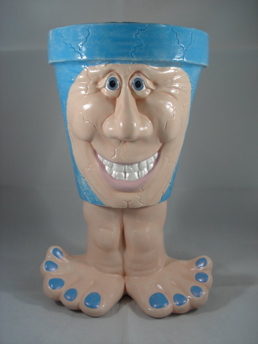 Turquoise Blue Ceramic Novelty Garden Flower Herb Plant Pot Planter Container.  