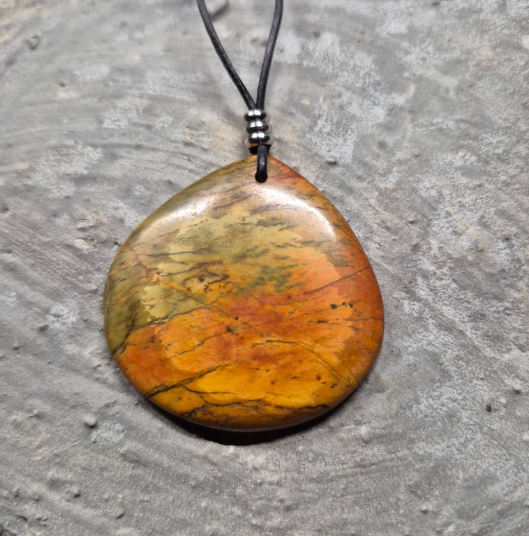 Natural Picasso Jasper Teardrop pendant