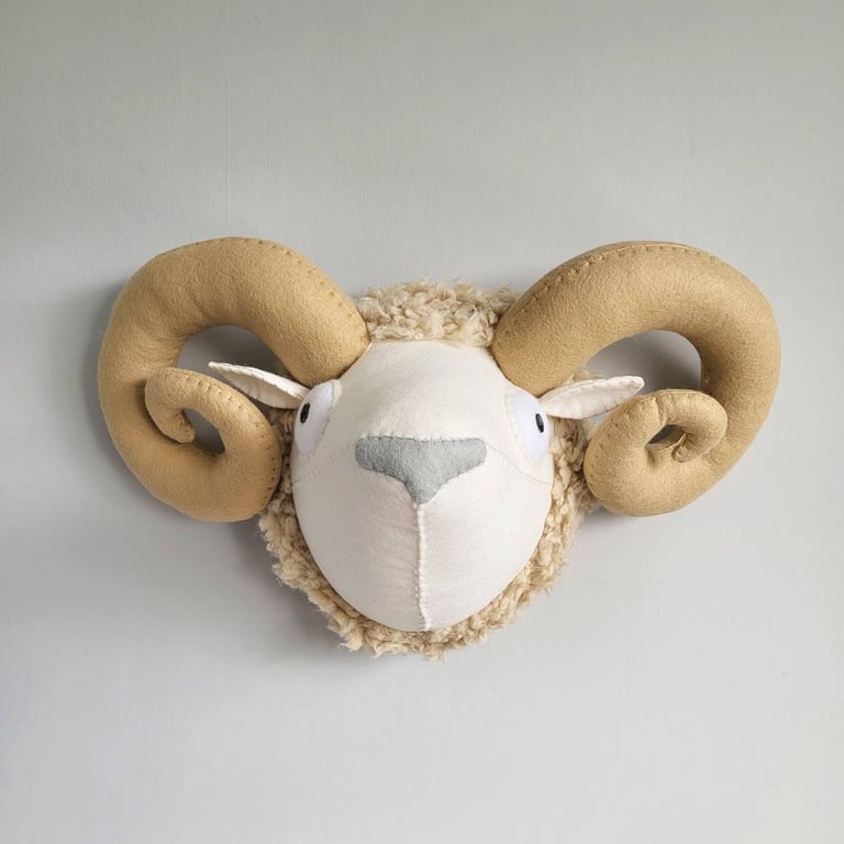 RAM - Felt Faux Taxidermy - Wall Mounted Animal Head