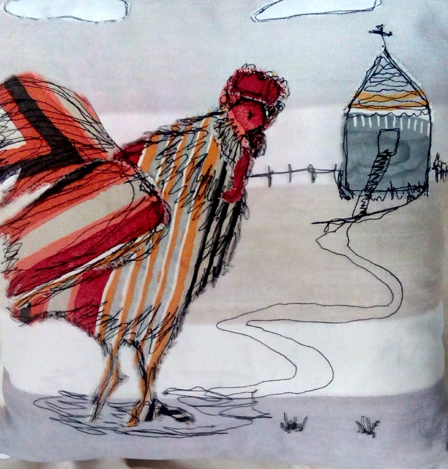 The Clever Hen Handmade Appliqued Cushion Cover