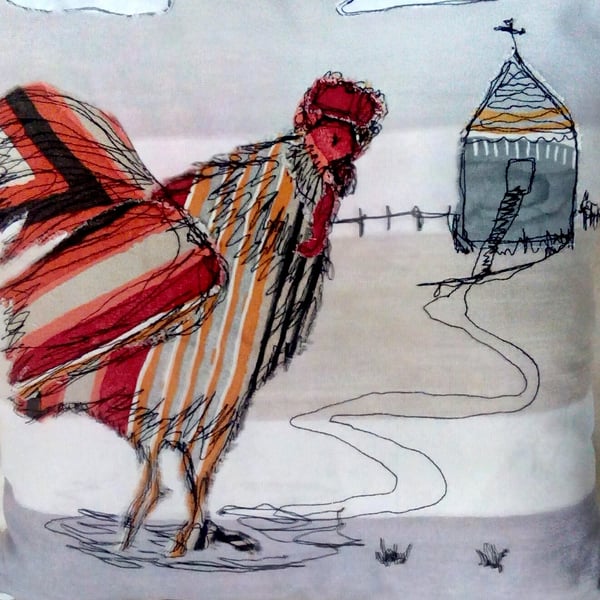 The Clever Hen Handmade Appliqued Cushion Cover