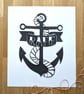 Large Bespoke Custom Personalised Unique Anchor Name papercut - Image 2