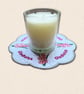 Gladiolus Candle Mat - Embroidered August Birth Flower Decor