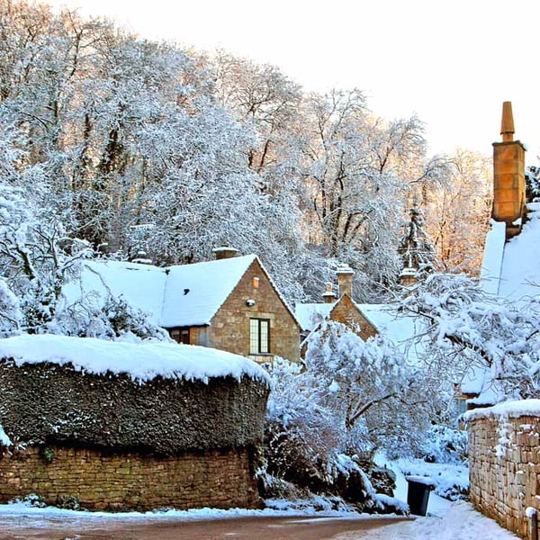 Snowshill In The Snow Cotswolds Gloucestershire Photograph Print